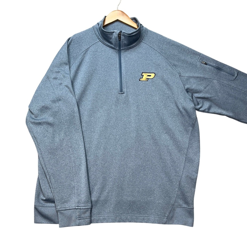 Purdue‎ Boilermakers Sport-Tek Pullover Men XL Blue Long Sleeve Quarter Zip EUC